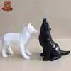 New Products Resin Black and White Wolf Figurine Simple Geometric Origami Animal Sculpture