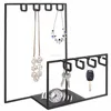 Metal 8 Hook Offset Key Chain Holder Jewelry Counter Display Rack