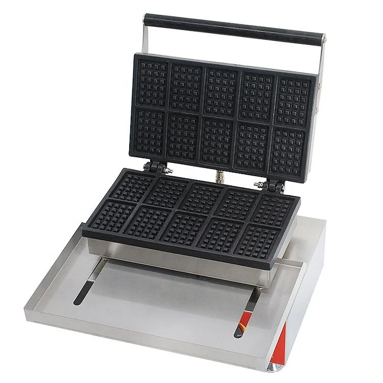 Ten Slices Rectangle Shaped Electric Waffle Belgian