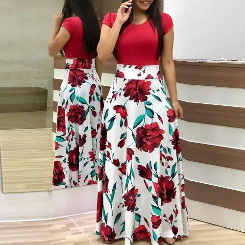 

long women dresses 2020 hot selling Chemical Fiber Slim & long style & High Waist slimming with Mixed Fabric & Polyester 223286