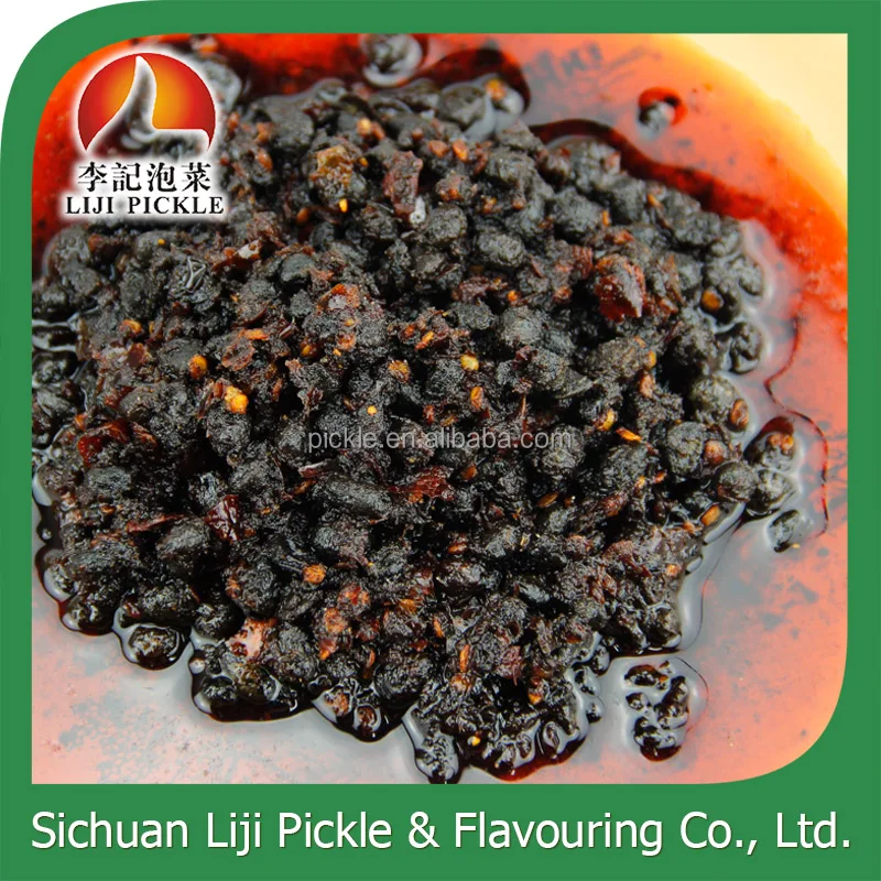 
Chinese original taste fermented blank bean with chili oil, black bean sauce in bottle 