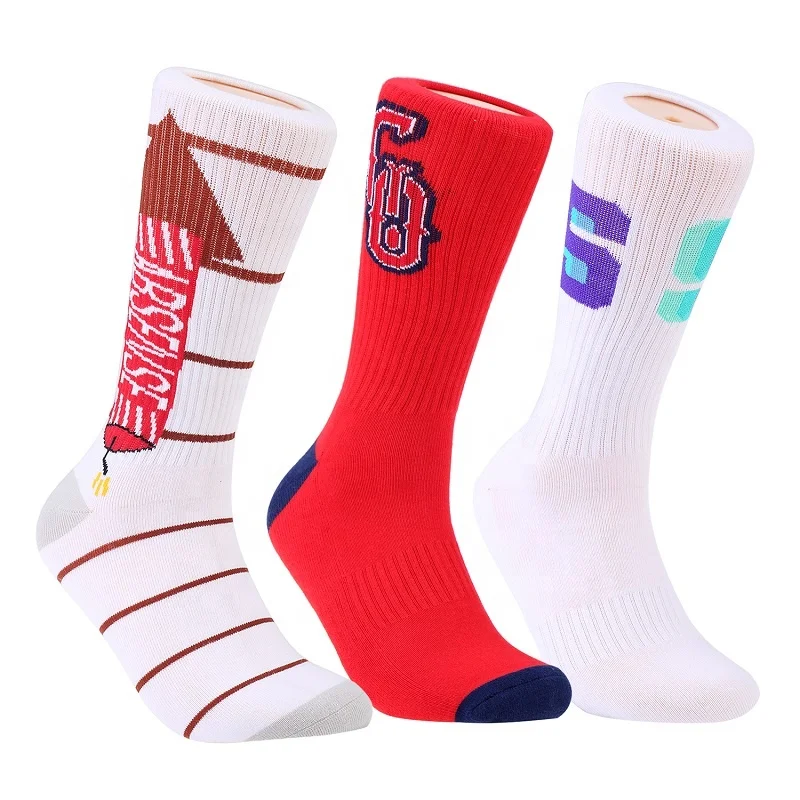 

knitted athletic basketball elite custom logo sports socks, Image, 3designs