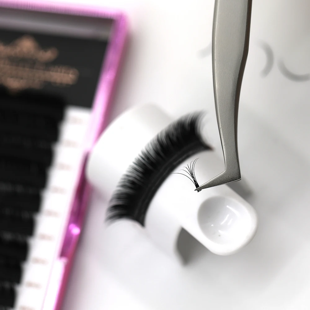 
Free Sample Easy fan mega Russian Volume lashes C D Curl Eyelash Extension 0.07 blooming eyelashes 