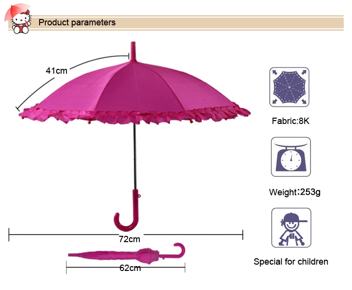Cute Decorative Umbrella Mini Size Safety Kids Mini Umbrella In Red