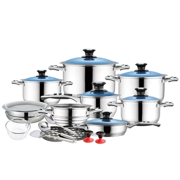 23pcs High quality german cookware sets with stainless steel cooking pots and pans