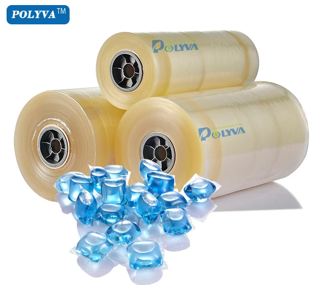 POLYVA cold water soluble pva film for laundry detergent dose /pods water soluble PVA Plastic Film