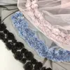 Rose design embroidery tulle bridal veil tulle fabric for bridal