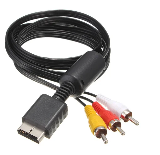 

AV Cable for PS2 Audio Video Cable Cord Wire 3 RCA TV Lead Cable for PS1/PS2/PS3 Console, Black