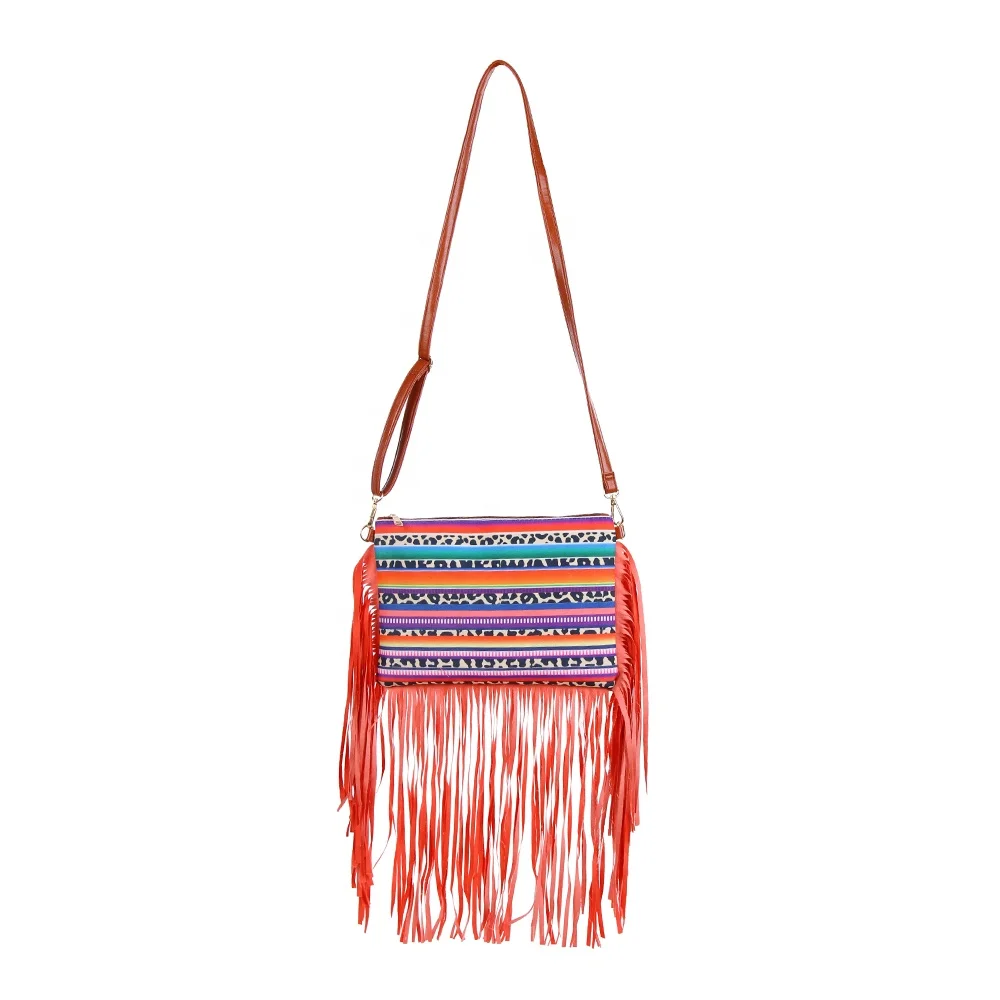 

Wholesale Serape Leopard Tassel Purse Fringe Crossbody