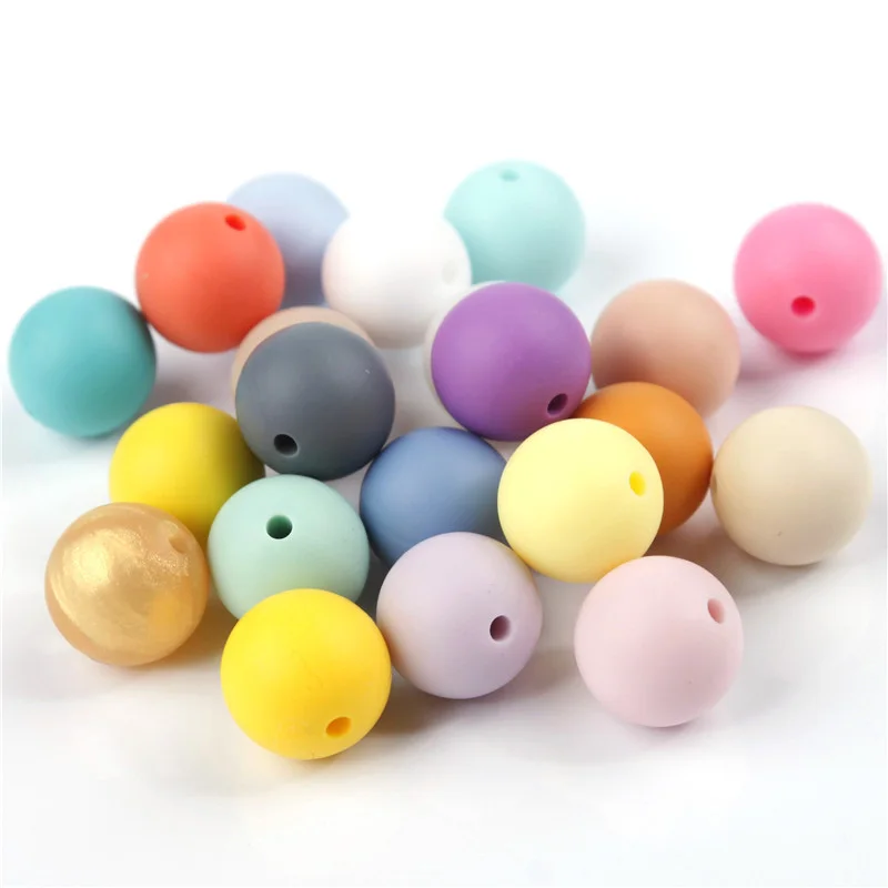 

cuentas de silicona para denticion bolas cuentas bebe  round silicone beads, 78 colors for choose