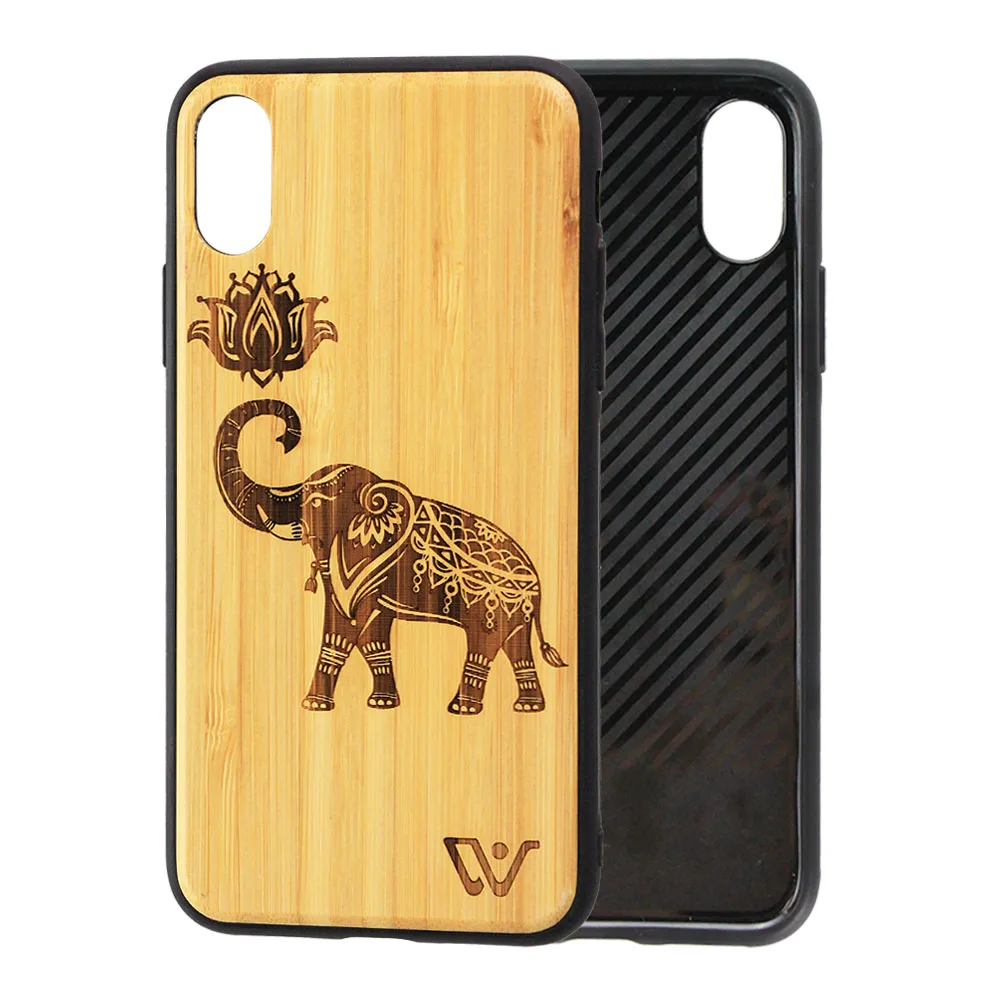 

Handmade Bamboo Phone Case for iPhone X Wood Mobile Phone cover for iPhone 8