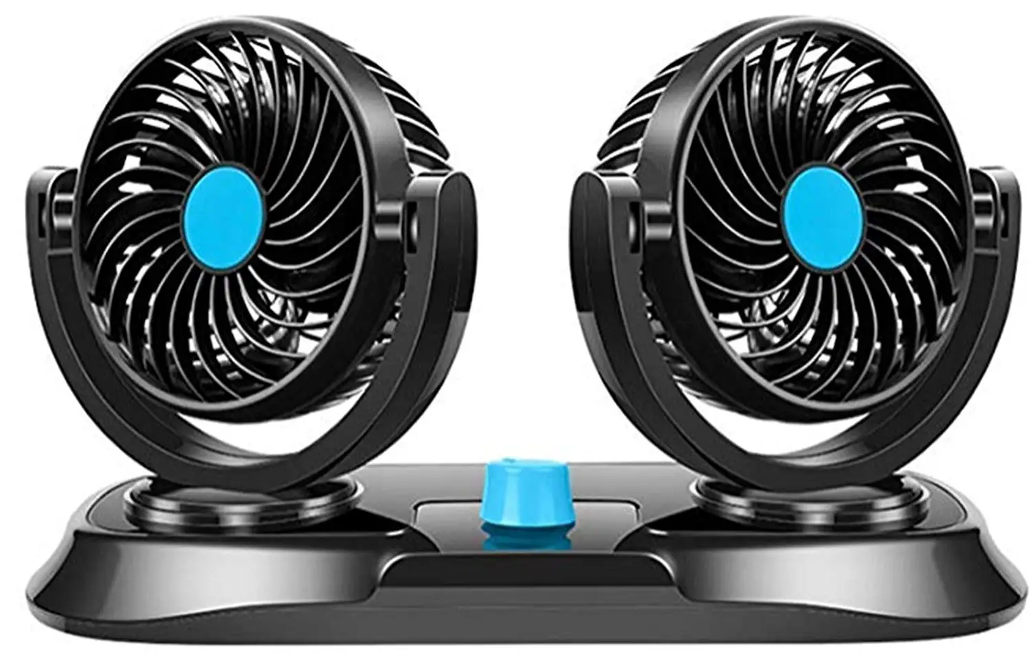 Electric Car Fan Cooling Car Air Fan 360 Degree Rotatable Dual Head 2 Speed...