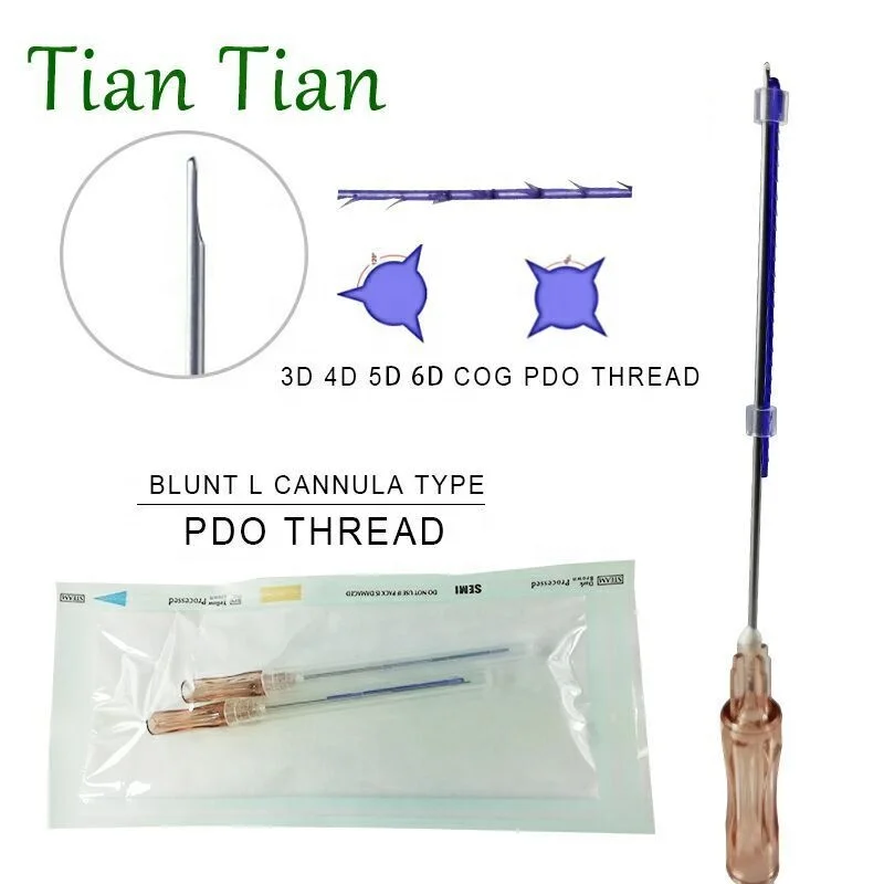 
blunt tip micro cannula needle 3D ,4D Cog lift PDO Thread for fillers 
