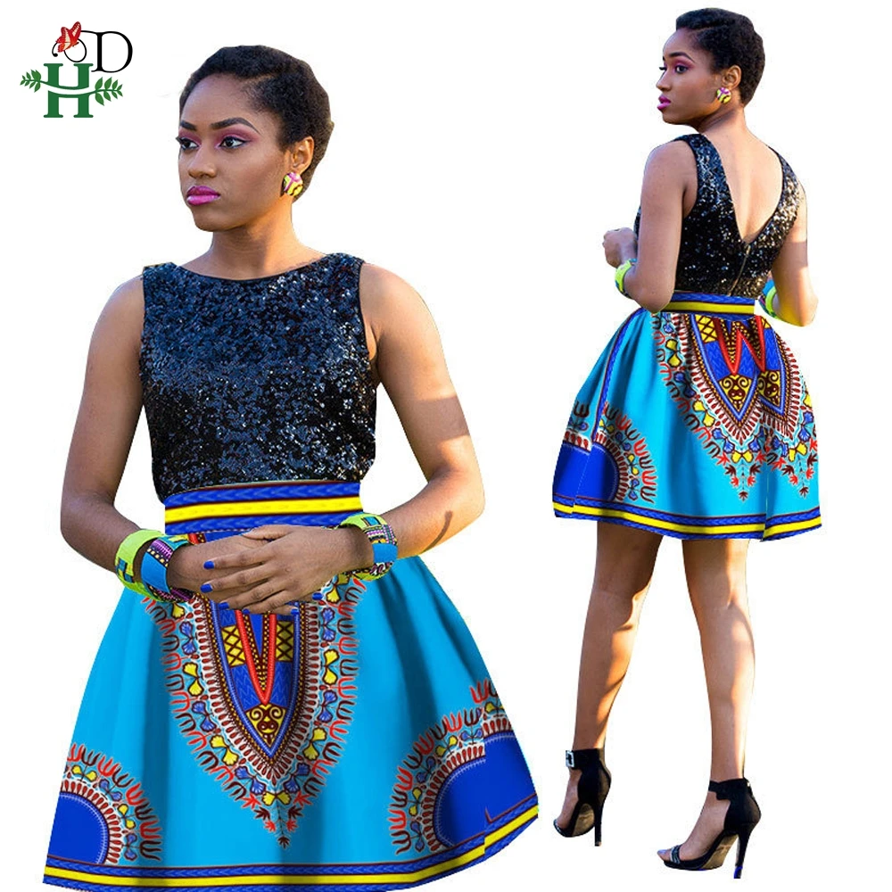 Source H & D African Lady Dress Custom Casual Fashion Design Wax