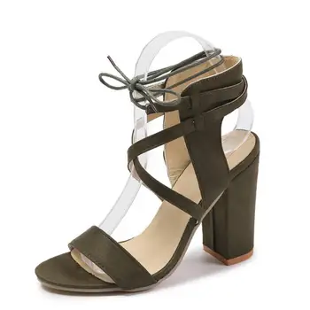 army green high heel shoes
