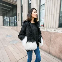 

Faux Fur Cardigan Coats Thick Color Long Sleeve Lapel Women Fleece Coat Winter Clothing