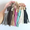 Personalized Leather Tassels Keychain Metal Hook Bag Monogrammed PU Tag Charm Keychains