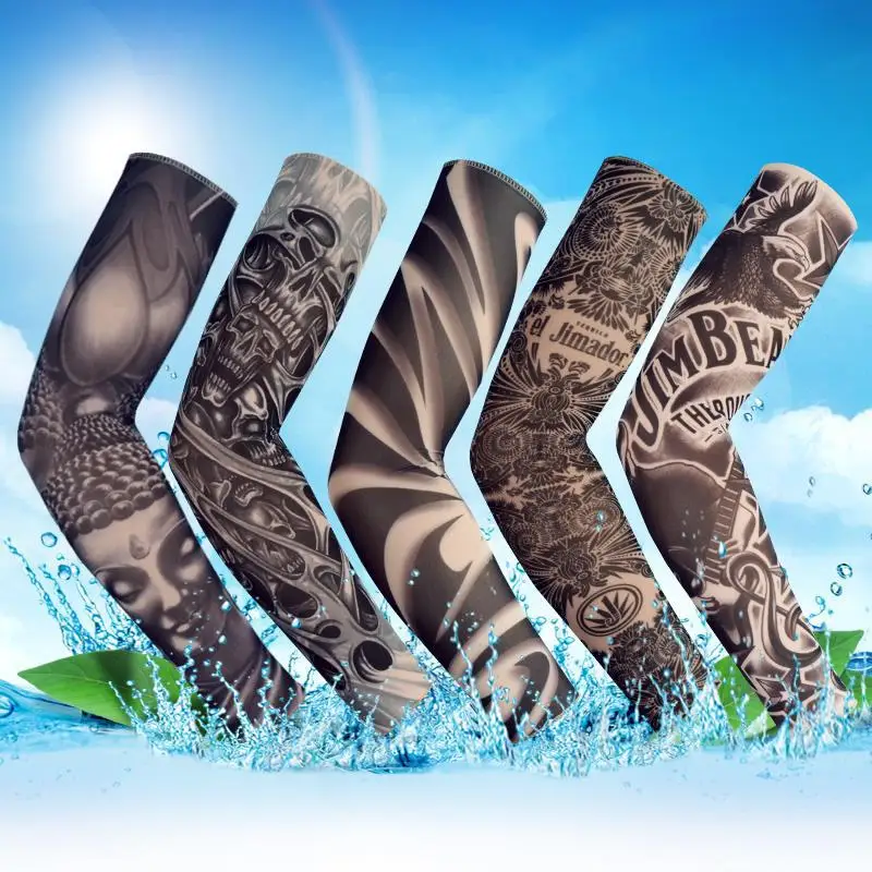 

Wholesale Unisex Riding Driving Body Arm Sleeve Temporary 3D Tattoo Sleeves, As the pictures show