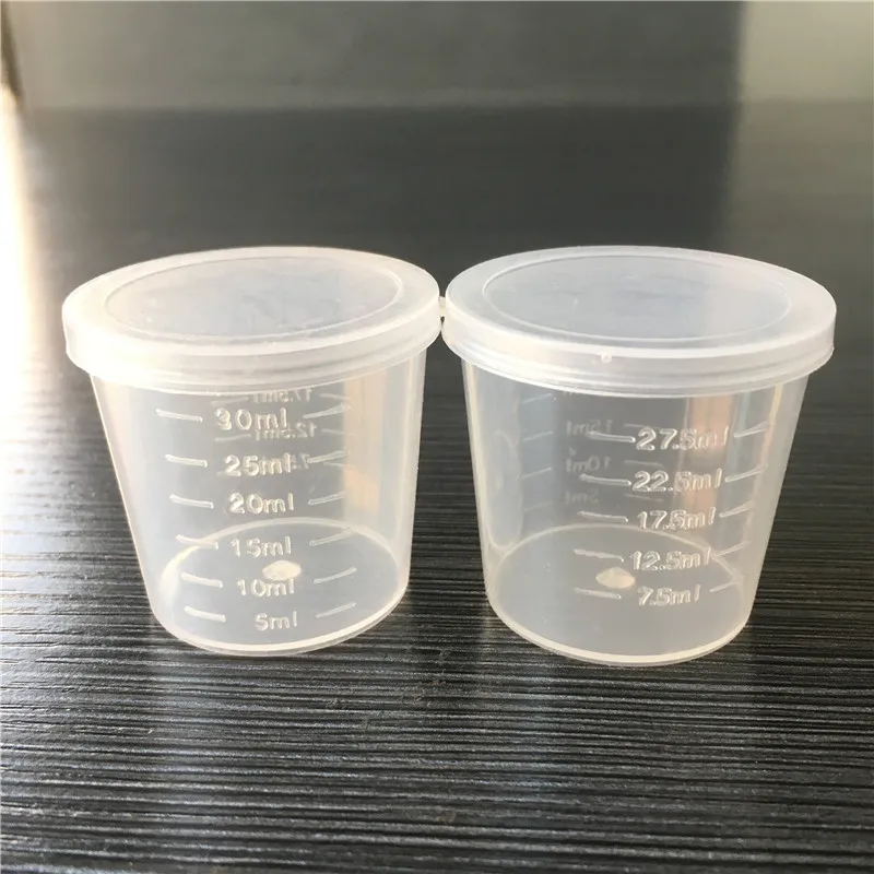 30ml 60ml Medicine Measure Cups Plastic Liquid Measuring Cups With Lid