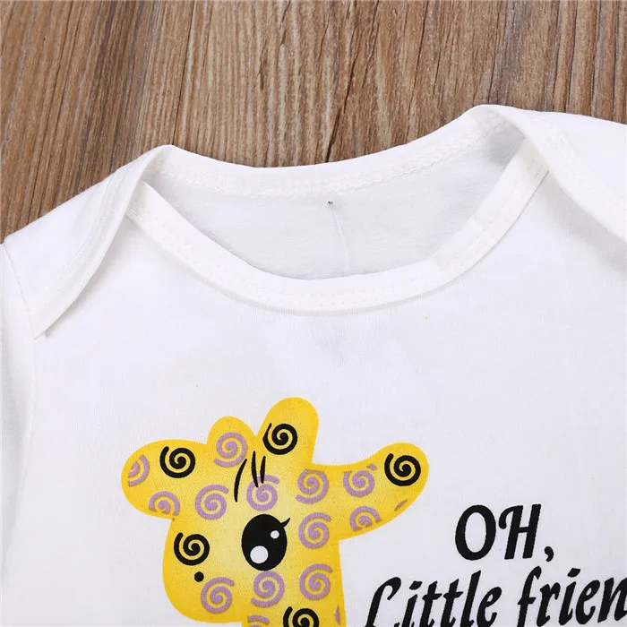 Giraffe print baby romper clothing,cotton baby clothes set ,baby romper for baby