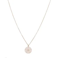 

Handcrafted Stainless Steel Rose Gold Plated The Great Wall Vintage Engraved Pattern Hollow Disc Pendant Necklace For Women