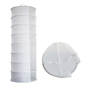 Image of Garden Greenhouse hydroponic Round Shape Mesh drying net 8 Tier Hydroponic grow tent drying racks