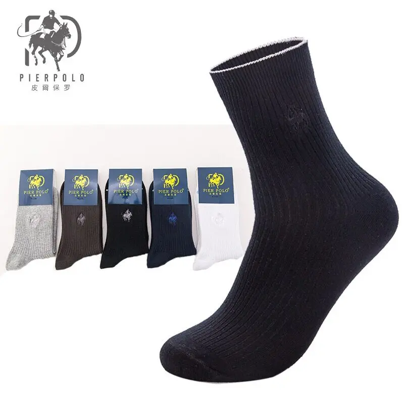 

PIER polo Men's Sport Leisure Business Socks Comfortable Calcetines male solid color Cotton China Manufacturer Custom Sock