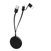 New Products Small Mini Black TPE Micro & Type C To USB 2.0 Retractable USB Data Cable