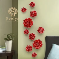 

Comtemporay European design folk art ceramic flower for wall hang decor