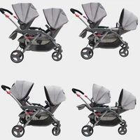 

New design best selling SLEEP&SIT&RECLINE buggy twin double stroller for two babies carriers south africa twin stroller double