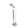 Custom clear acrylic A4 brochure holder floor standing advertising poster sign display stand for supermarket exhibition hotel