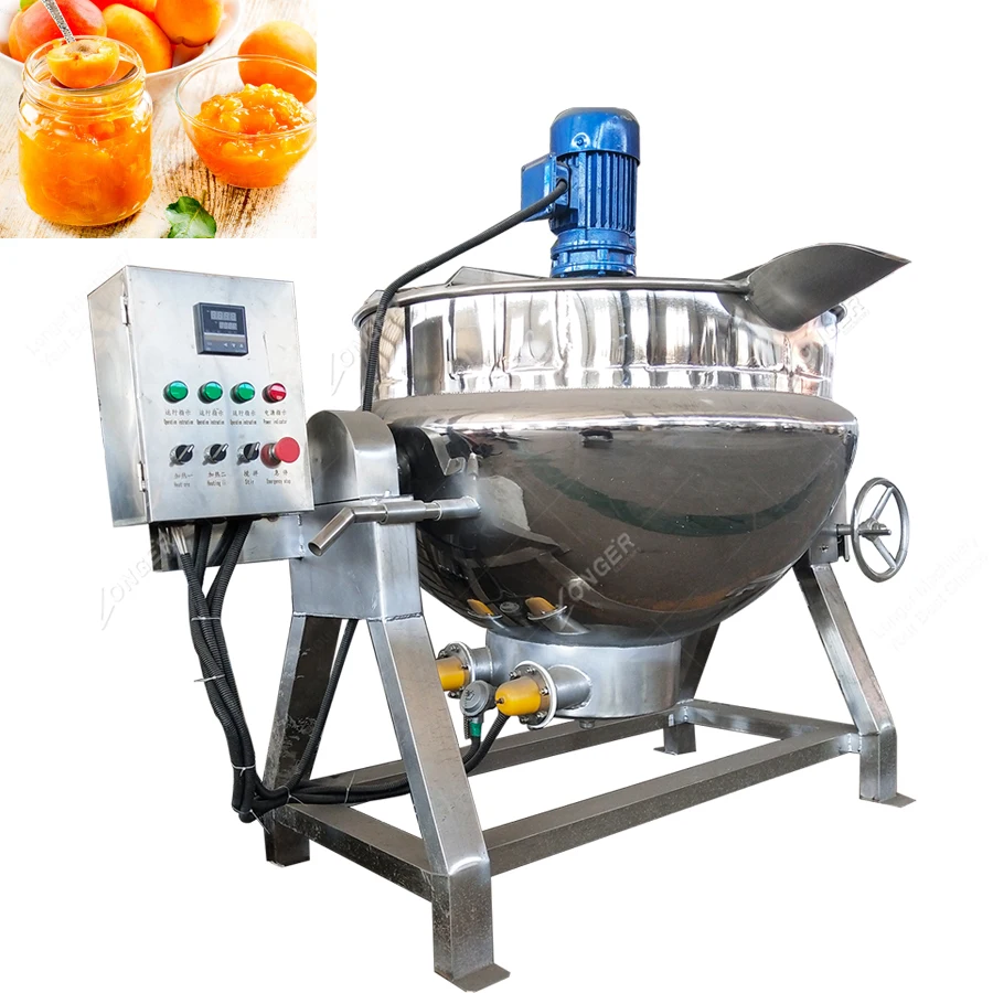 Stainless Steel Boiling Vat Steam Jacketed Kettle Gas Cooking Pot With