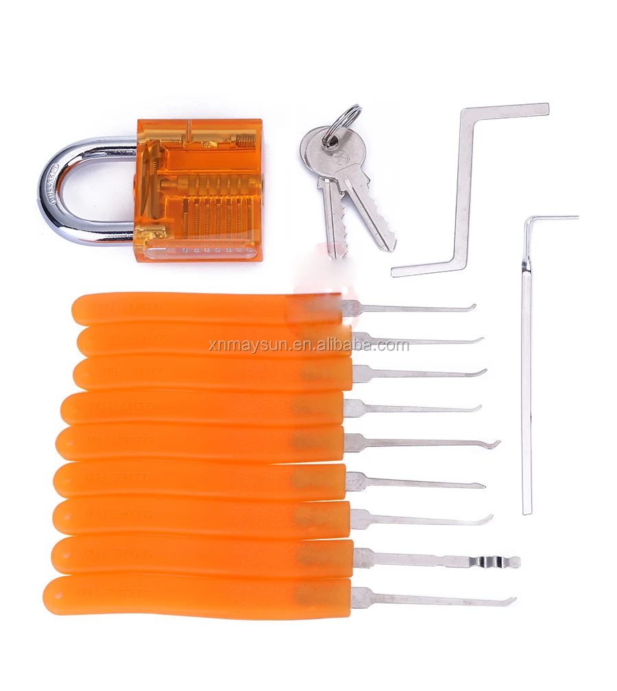 Stainless Steel 9pcs Lock Pick Steel Door Mortise Lock Set New Lockpick