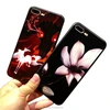 The soft edge grind arenaceous embossed lily Hard cover PC + tpu for iphone 7 8 X soft frame Cover Phone Case