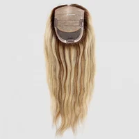 

Wholesale European human hair replacement system balayage blonde topper silk base hair topper for women swiss lace