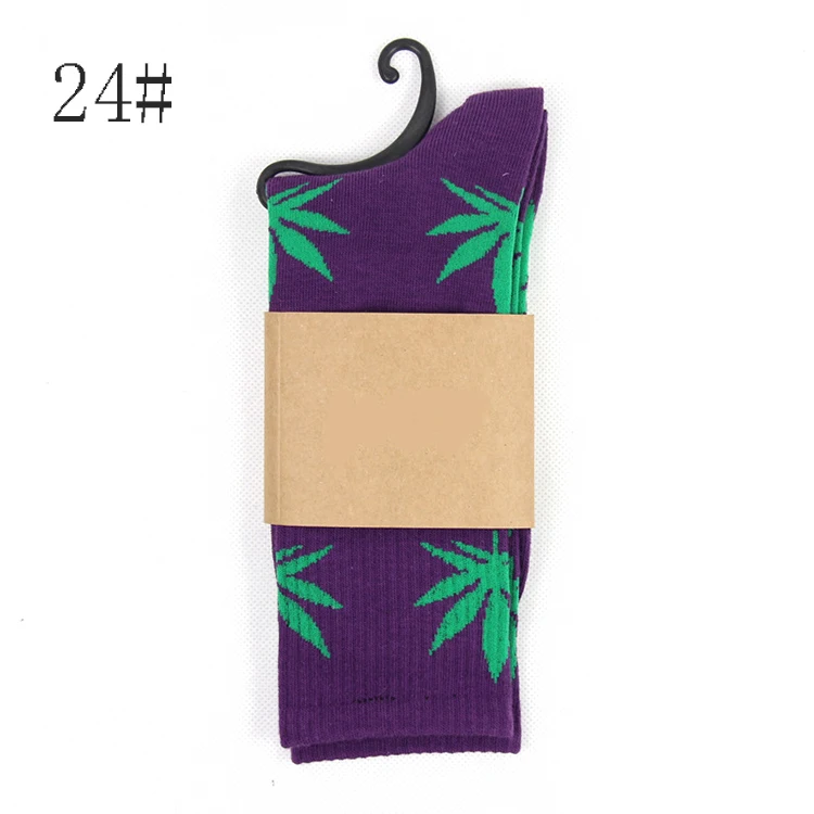 

Bonypony free shipping Long Skateboard Cotton Hiphop Sport Men Socks Maple Leaf Fashion Plantlife Cannabis Marijuana Weed socks