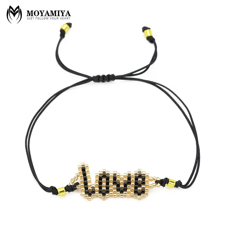 

MI-B180014B MoyaMiya miyuki fashion handmade jewelry love letter charms bracelets custom beaded jewelry, As picture or customized