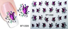 1sheets NEW Arrival Water Decals Nail Art Sexy Feather Nail Art Stickers Decals Decorations Polish Tools XF1221