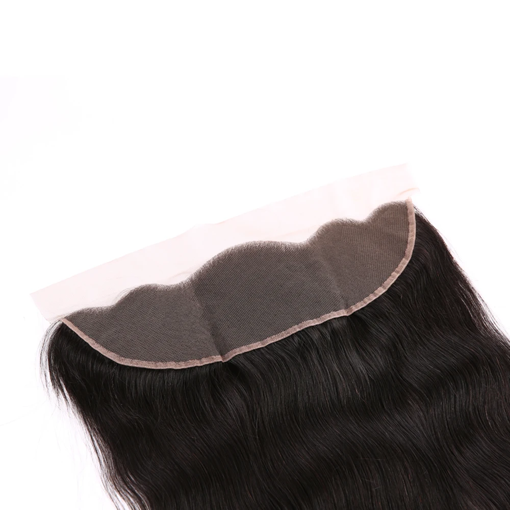 

10-22" natural black middle part pre plucked silky straight virgin human hair 13x4 lace frontal
