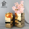 Brass color rectangular vases new year 2018 gifts wedding flower vase Indian vase