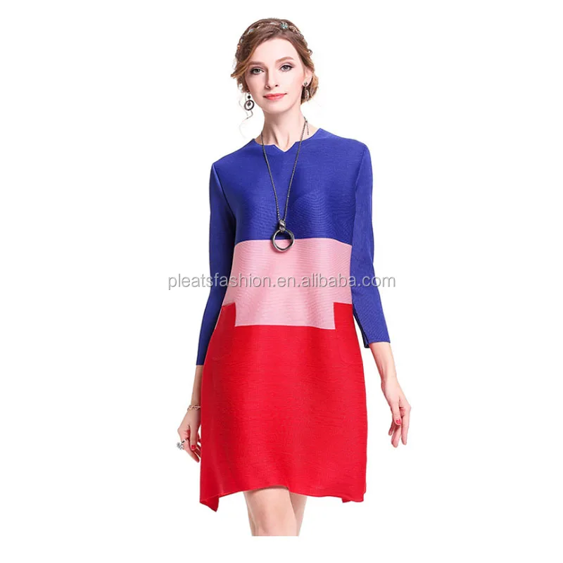 

New fashion long sleeve boutique shop patch work dress