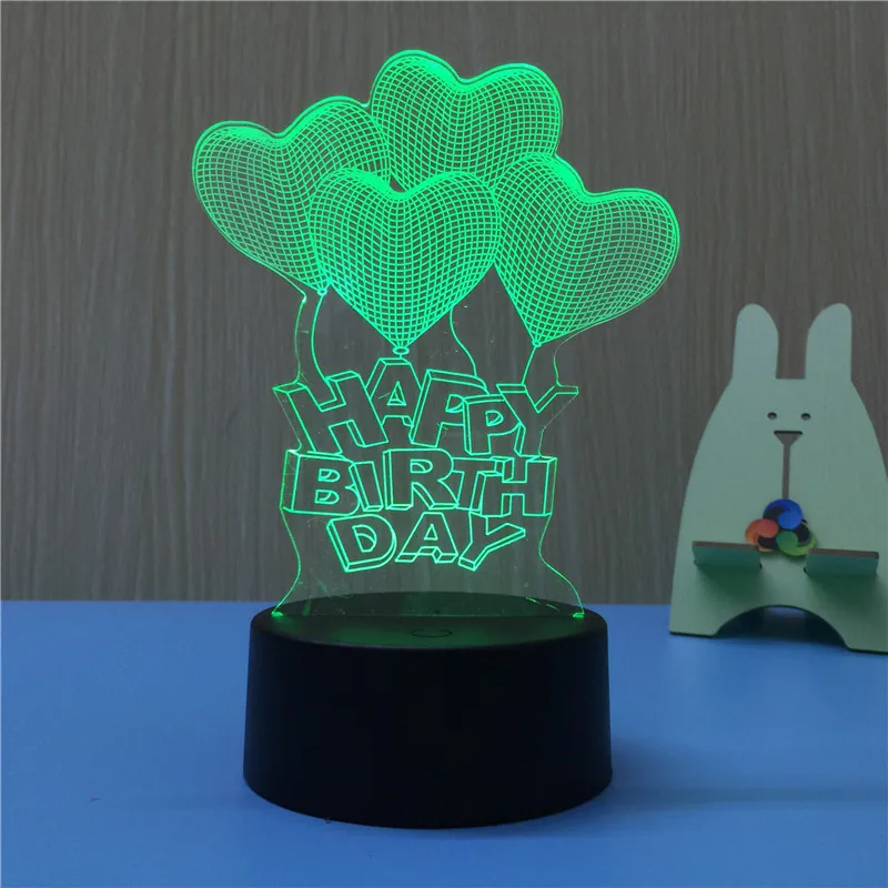 7 Color Changing LED Desk Light with USB Power 3D night light for BirthDay Gift
