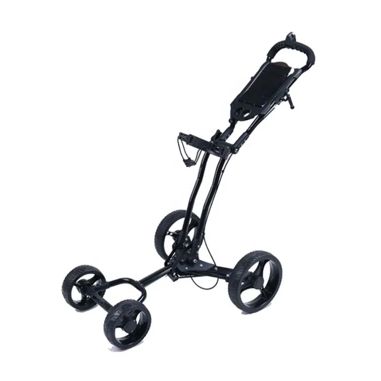 

4 wheels foldable Golf Trolley, White and red