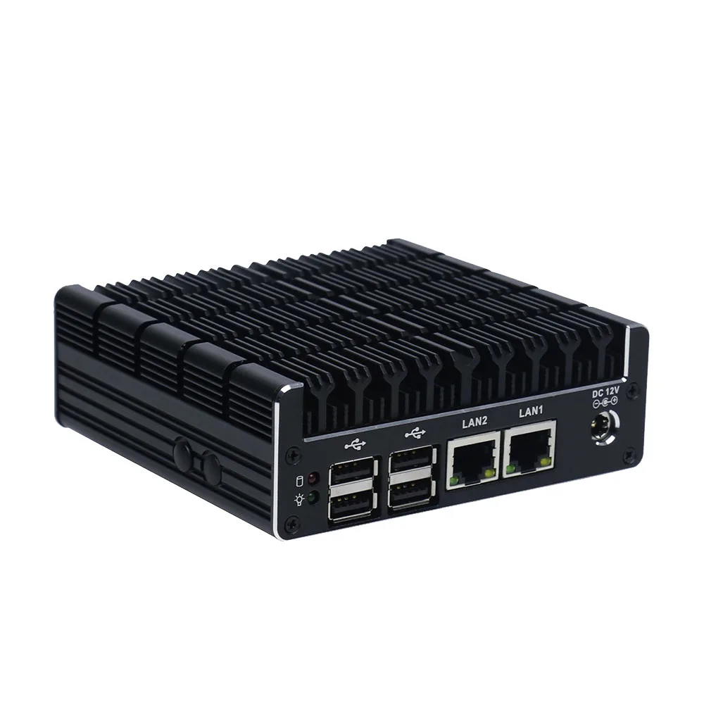 Yanling Intel Celeron J3060 dual lan home server mini pc router fanless pocket computer with 2HD-MI support 4gb ram