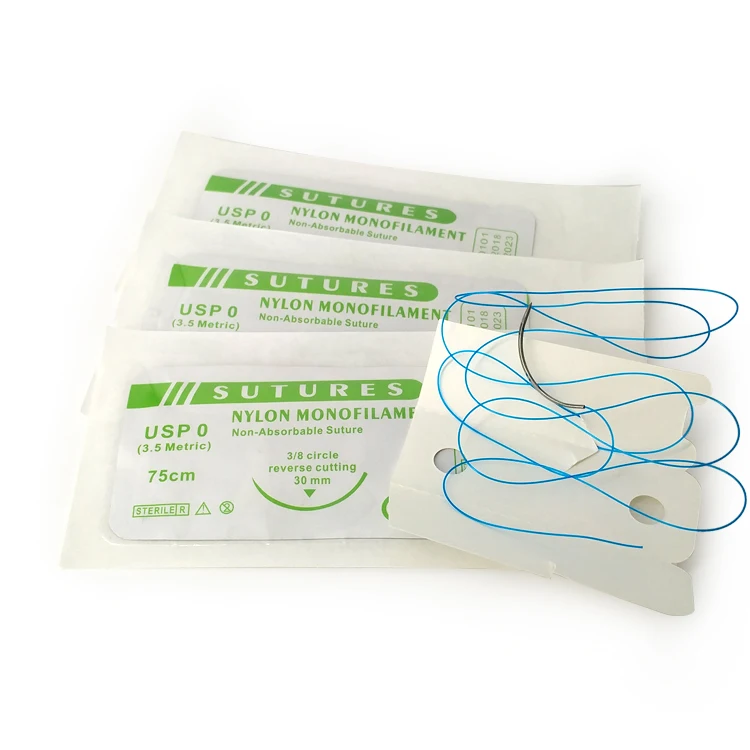Non Absorbable Monofilament 30 40 Nylon Suture Cutting Needle Buy 3