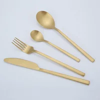 

NEW, Food Grade SS430 Stainless Steel Matte Gold Cutlery