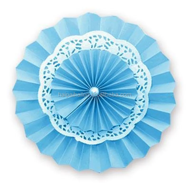 blue paper fans