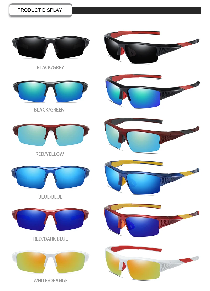 Fuqian semi rimless eye-guarder polarized men women sports sunglasses