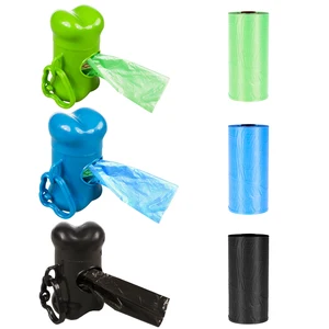 Image of wholesale manufacturer biodegradable pet waste bag dog poop bag with dispenser