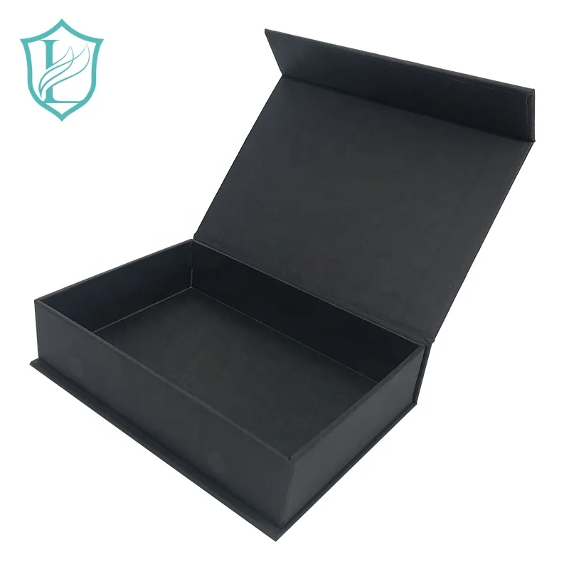 
Custom Logo box Black Matte Paper Luxury Magnetic Gift apparel clothing braiding hair weave wig extension buy Packaging Box 